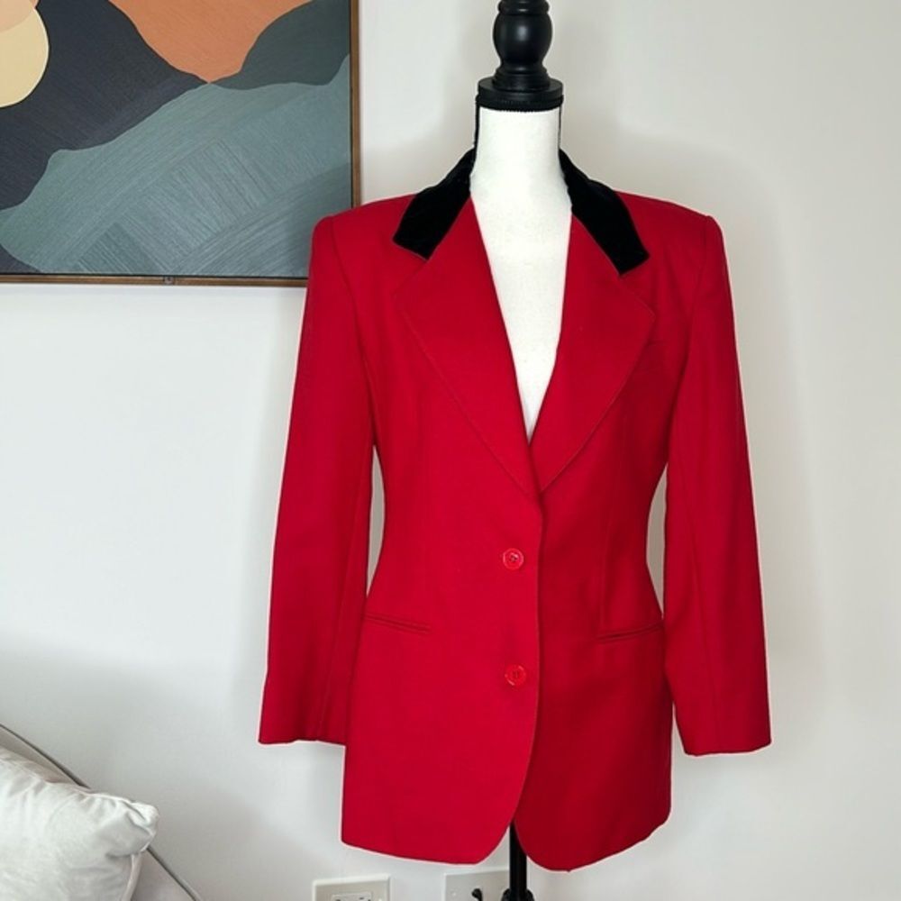 VTG Collectible Gold Giorgio Sant’ Angelo Wool Red Blazer, 10